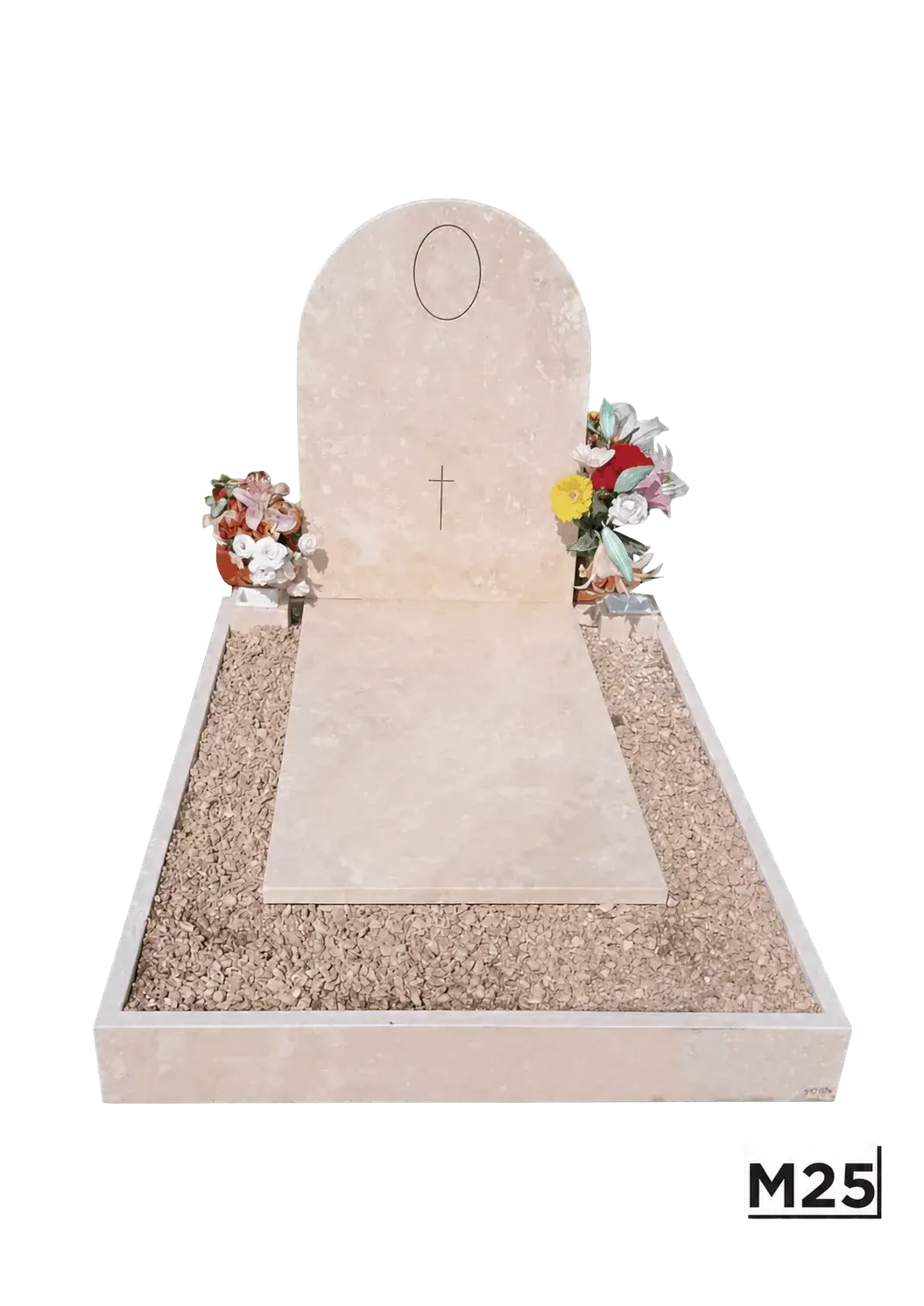 Monumentino in marmo rosa con ghiaia — Rosa
