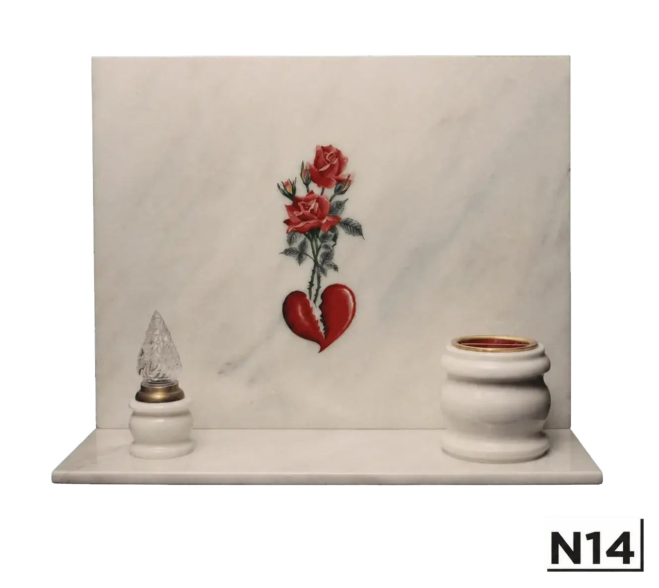 Lapide Rosa Chiaro con rose pitturate — Rosa Chiaro