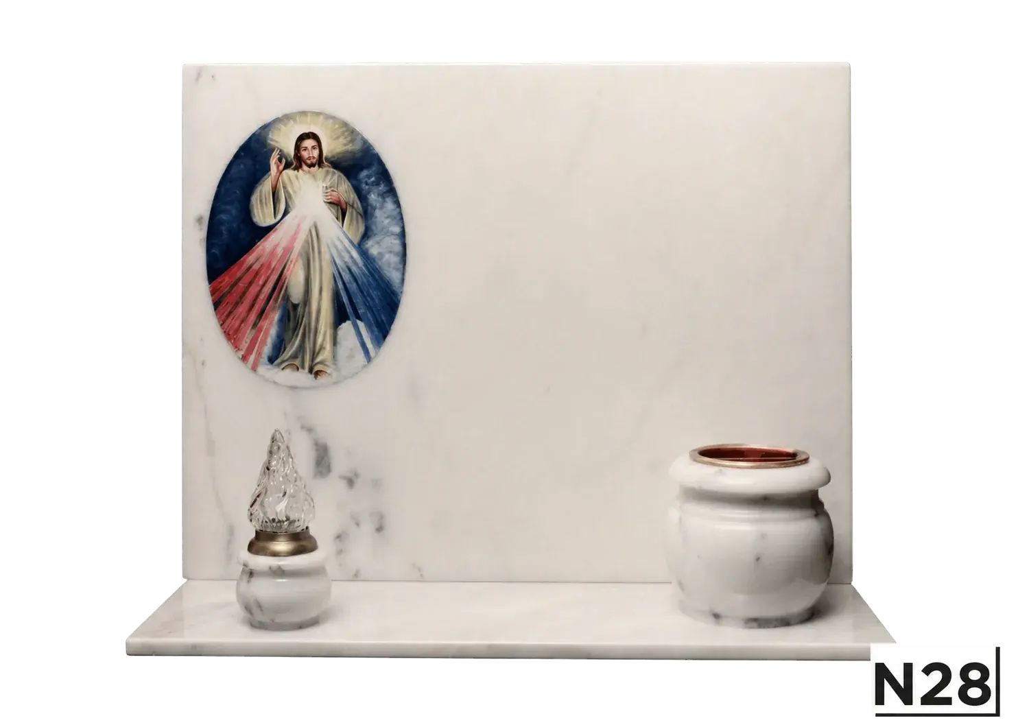 Lapide Rosa Chiaro con pittura Cristo — Rosa Chiaro