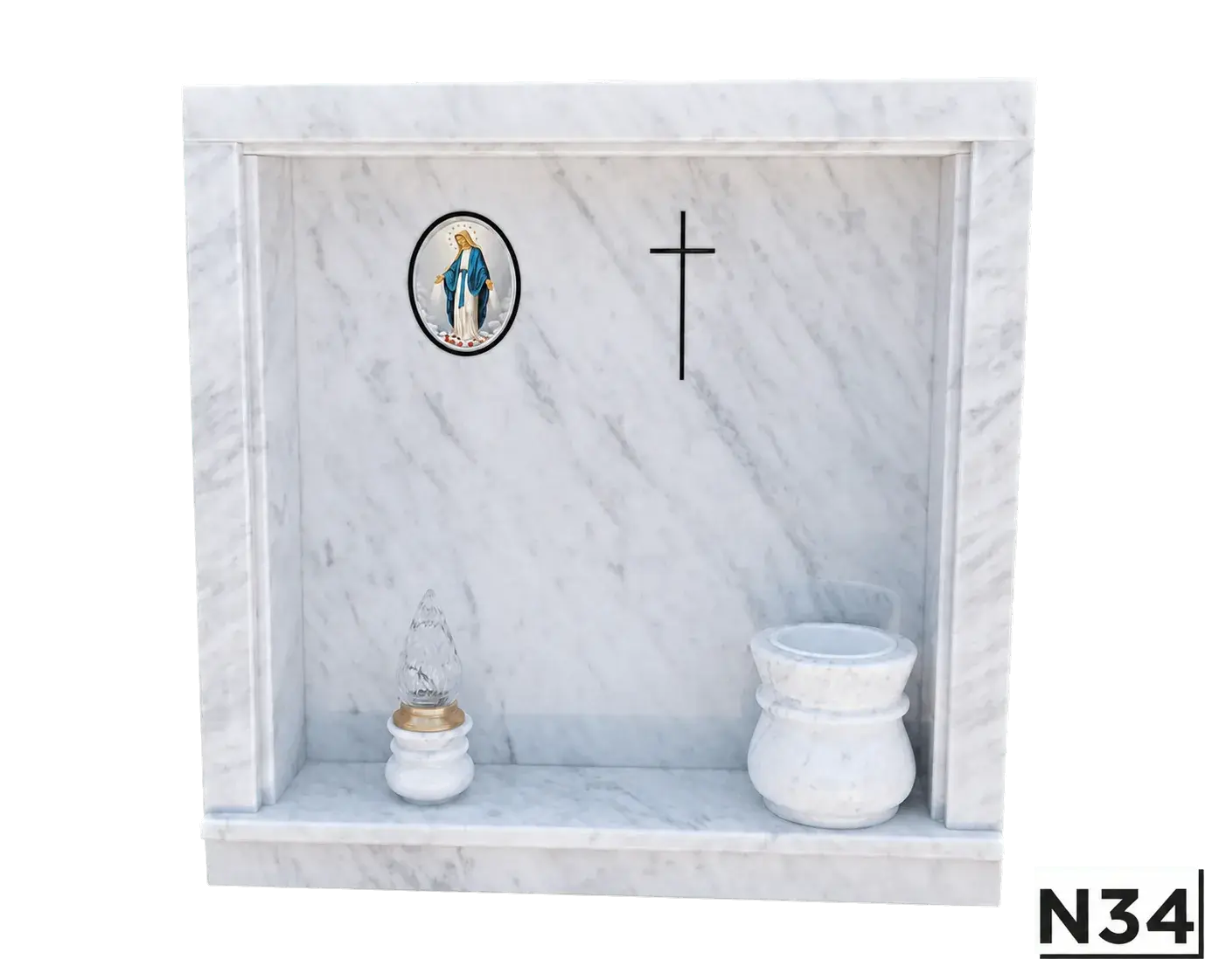 Lapide Cimitero Santa Ninfa in Marmo Carrara — Bianco Carrara