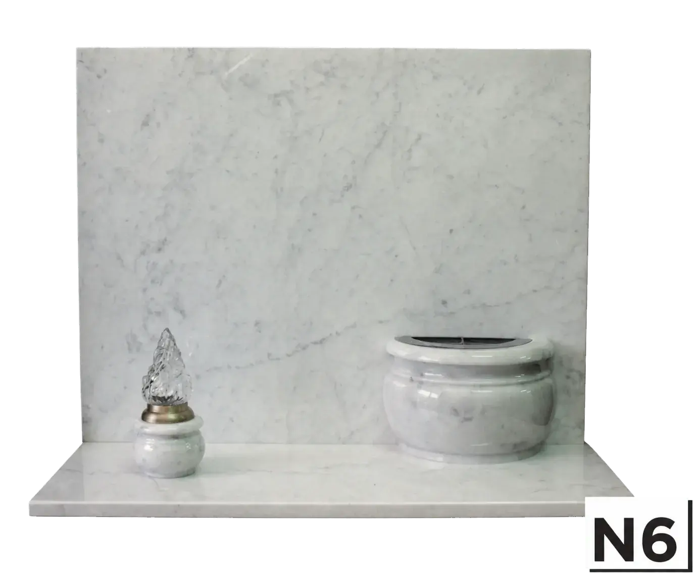Lapide Carrara con vaso tornito — Bianco Carrara